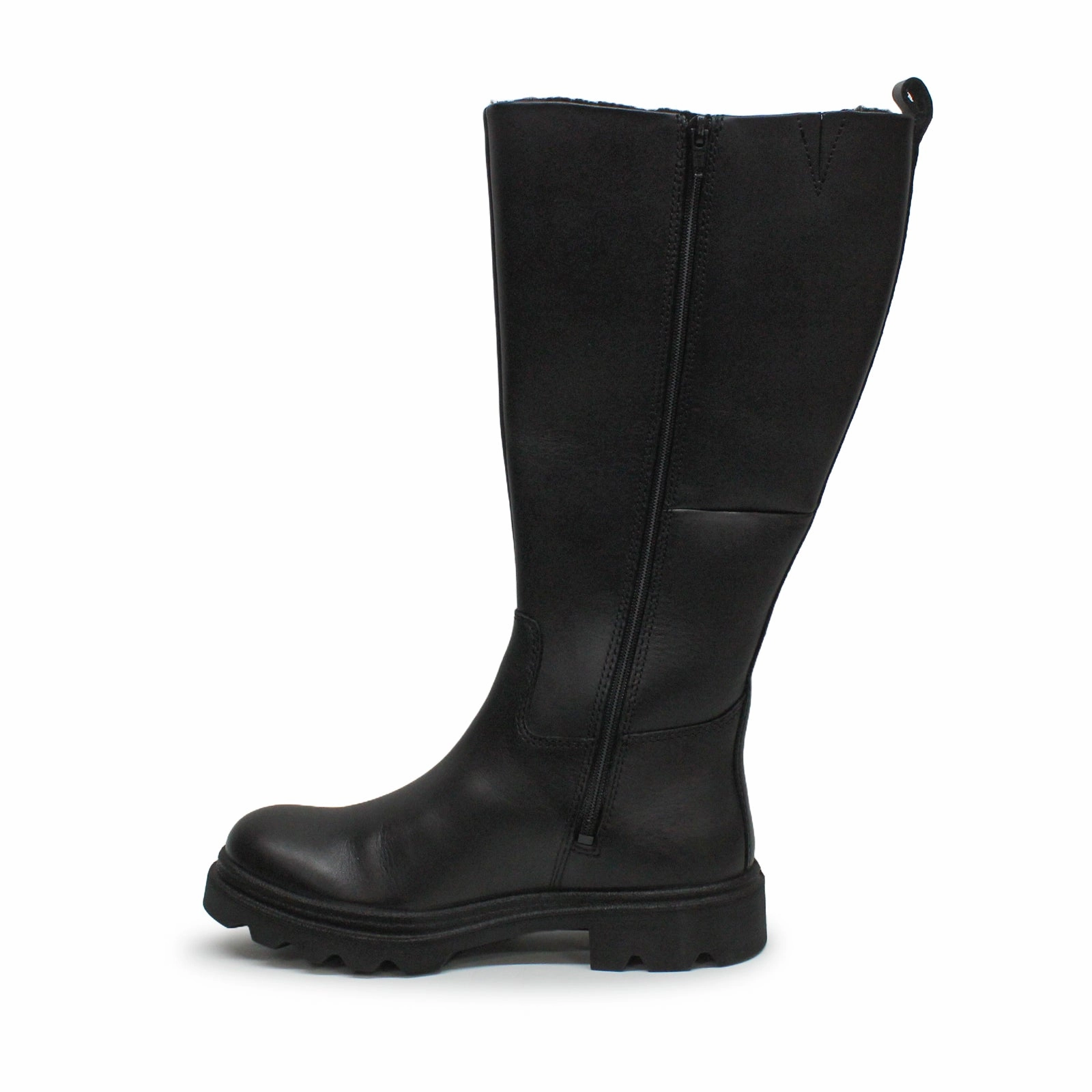 Ecco Grainer 214763 Leather Women's Knee High Black Boots Croc Knee High Boots