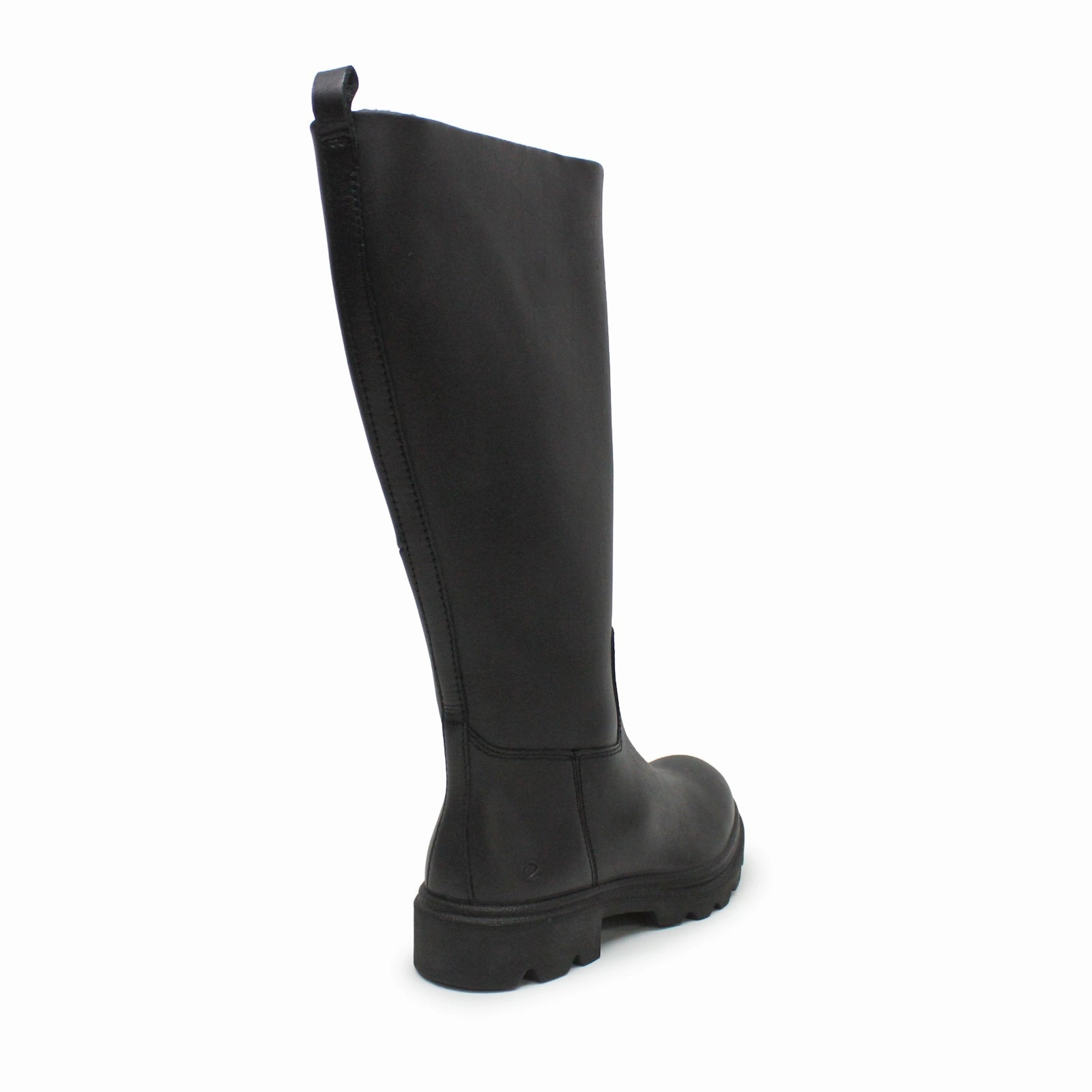 Chunky Knee High Chelsea Boots Ecco Grainer 214763 Leather Women's Knee High Black Boots