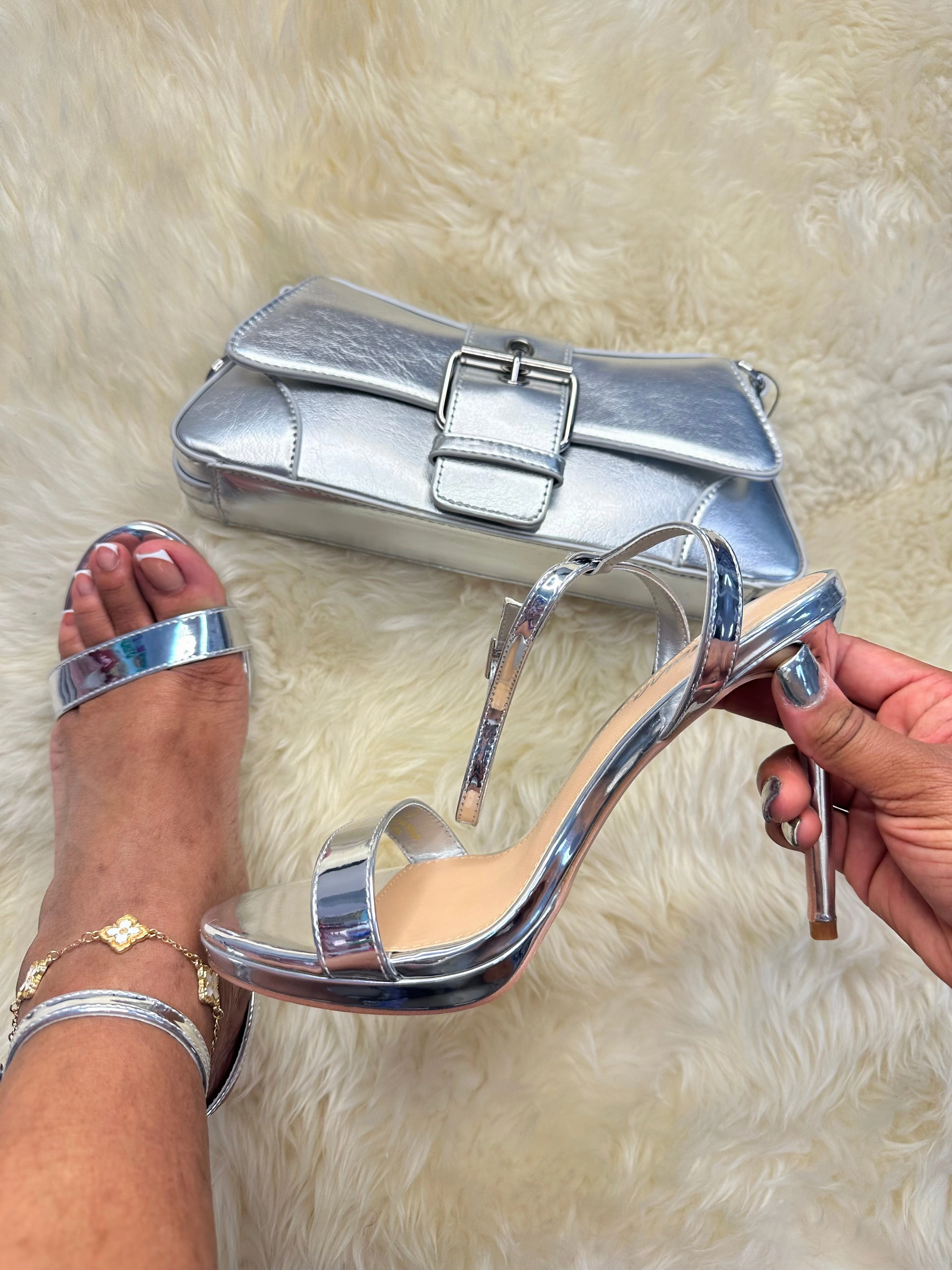 Shoe Carnival High Heels JORDIE-1 Silver Faux Leather