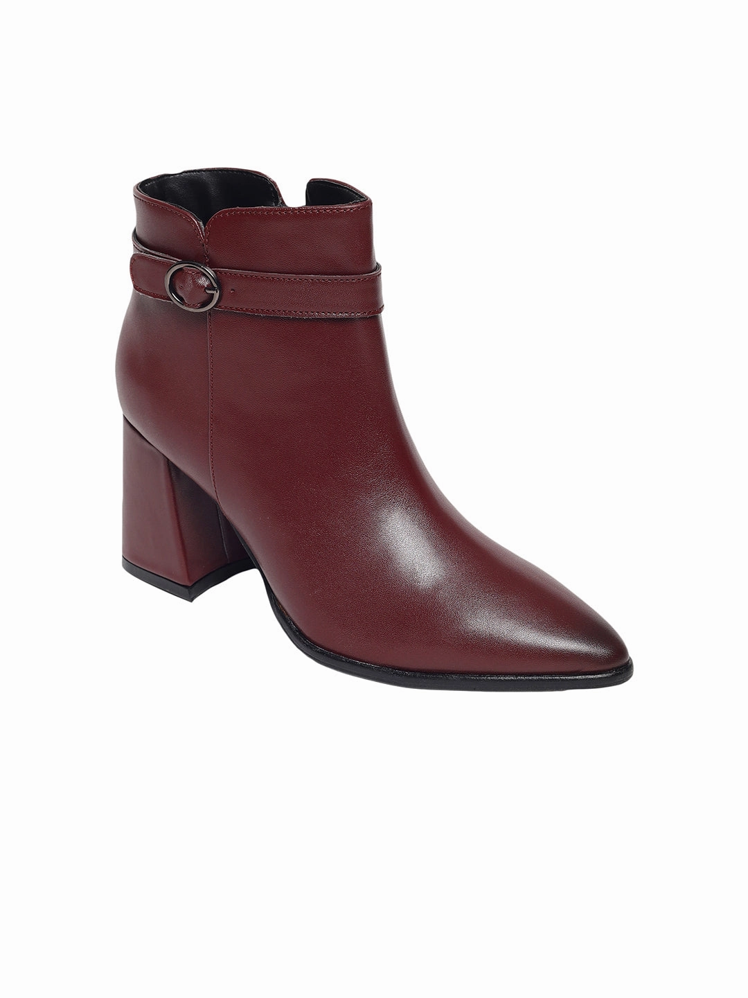 Most Comfy High Heels Emery Maroon Block Heel Boots