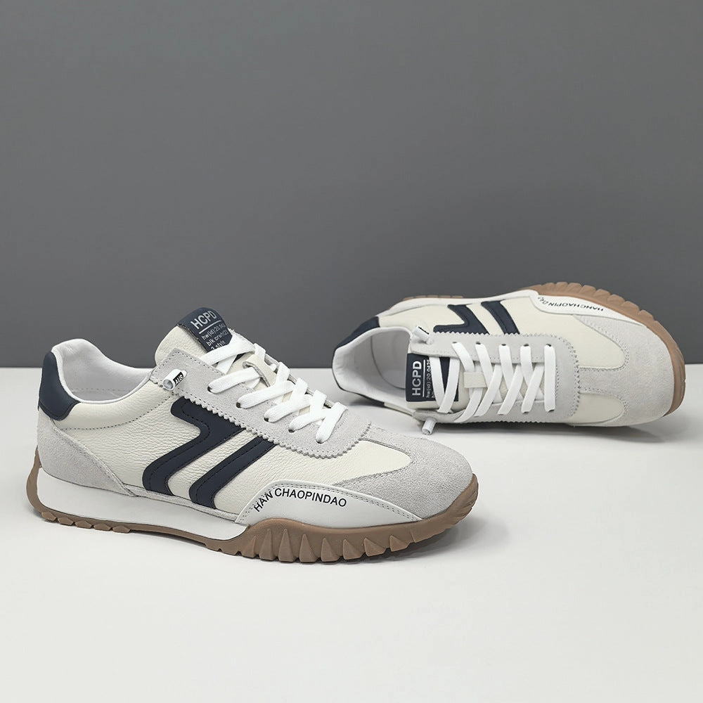 Men Fashion Leather Flat Slip-on Casual Shoes Print Flat Shoes