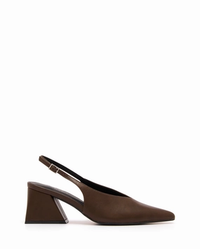 Strike Pump Chocolate Suede Peep Toe High Heels