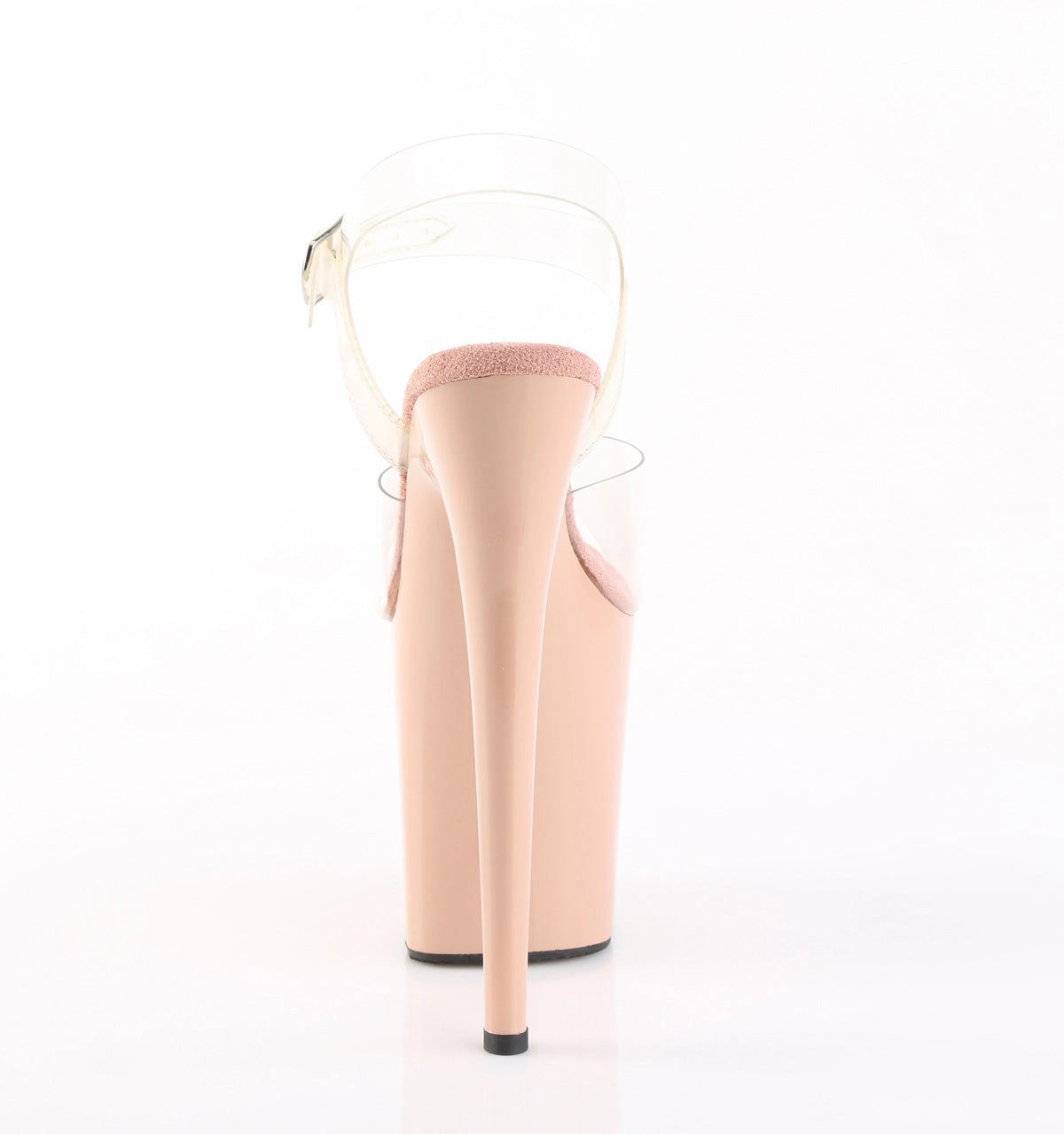 8 Inch Heel FLAMINGO-808 Clear Blush High Heels Nude Women