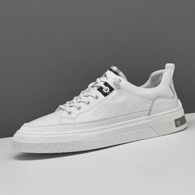 Emergency Flat Shoes Men Fashion Embossed Leather Flat Casual Shoes