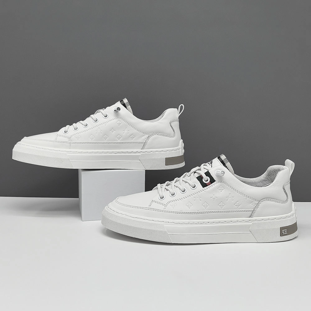 Men Fashion Embossed Leather Flat Casual Shoes The Best Work Shoes For Flat Feet