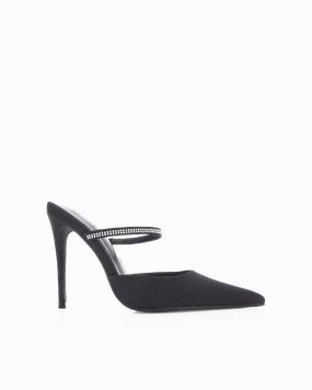 GIANELLA - BLACK SATIN High Heeled Flip Flops