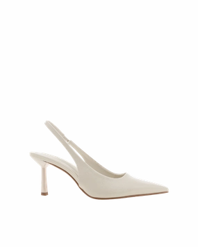 Thigh High Heels Boots IDANA - BONE SAFFIANO SHINE