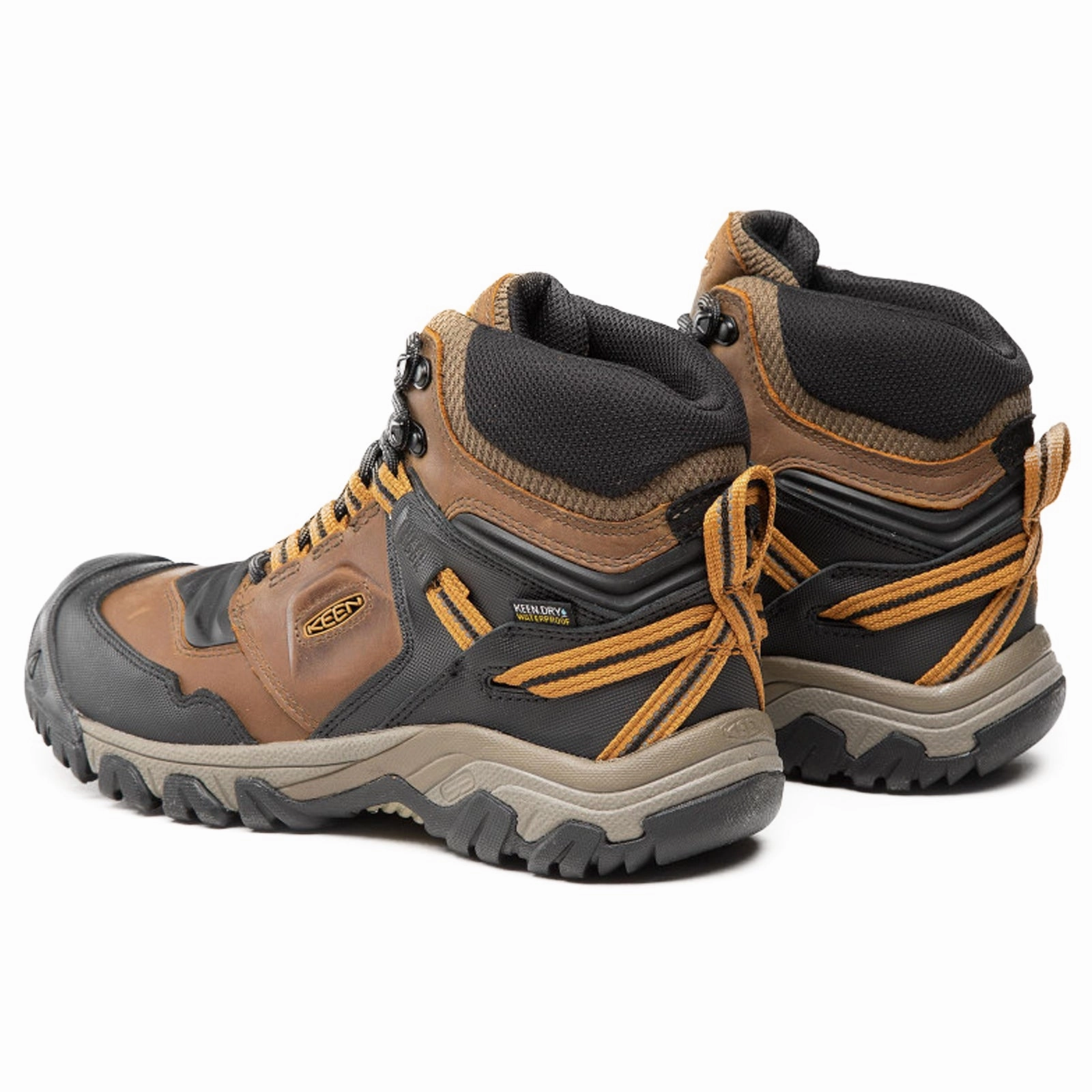 Keen Ridge Flex Mid Leather Textile Men's Bison Golden Brown Ankle Boots - UK 9 - US 10 Men - EU 43 Alterra Lite Mid Gtx Hiking Boots