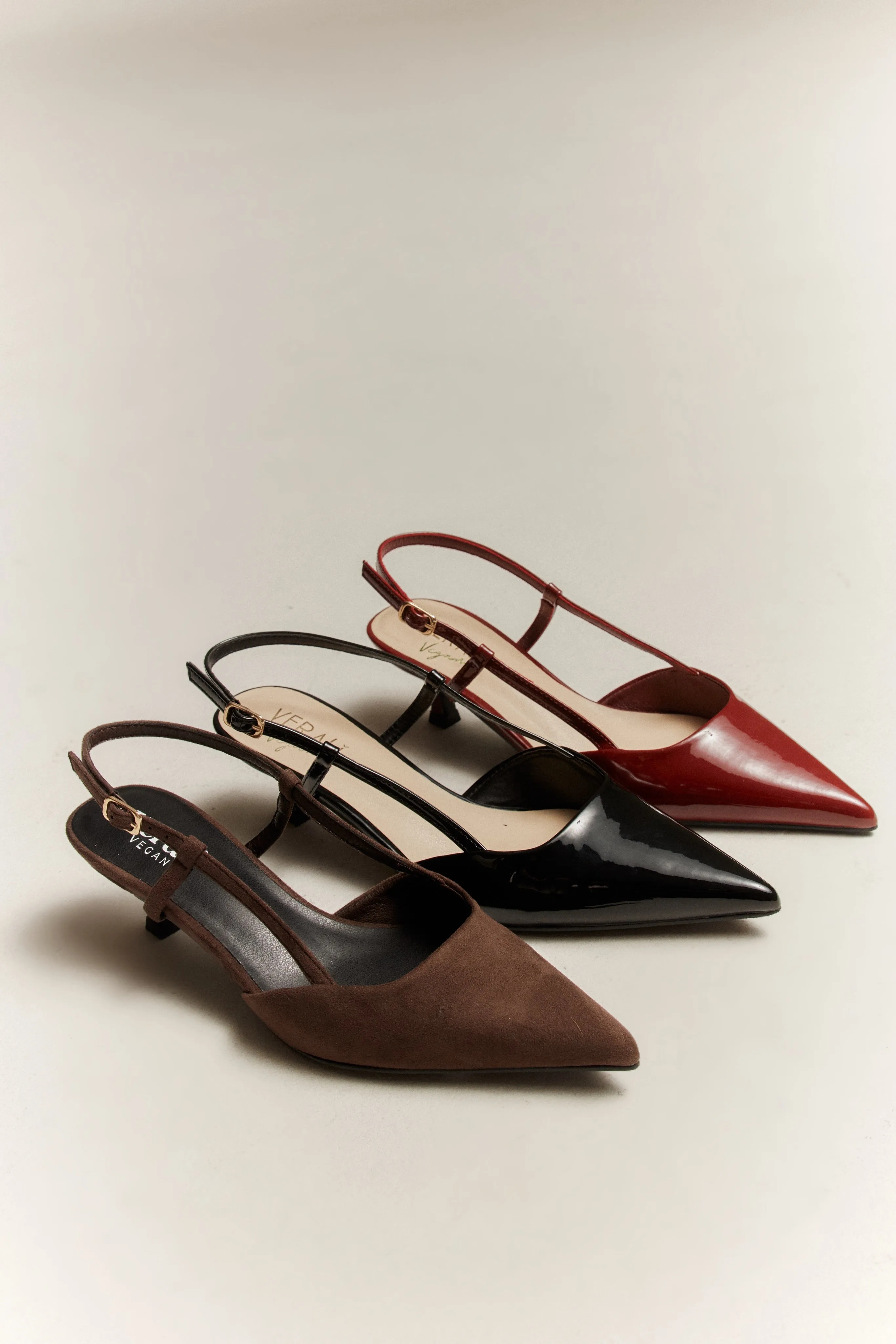 Lucas Slingback Kitten Heels - Wine Patent Sneaks High Heel Sneakers