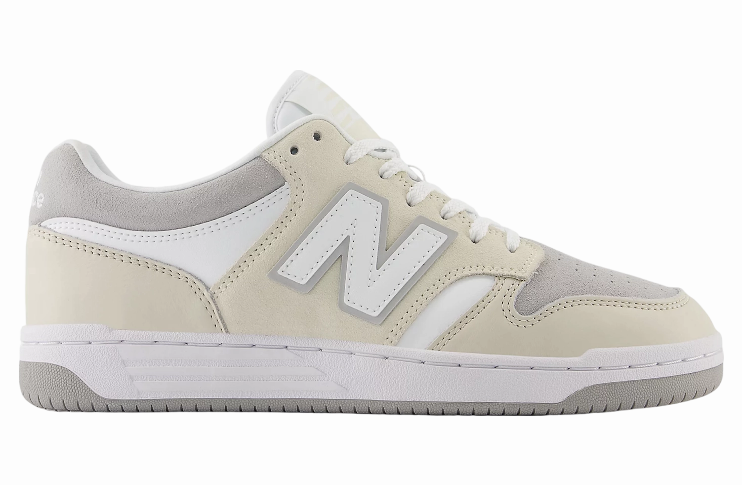 New Balance Grey White Men's New Balance 480v1, Rain Cloud/Linen, 9.5 D Medium