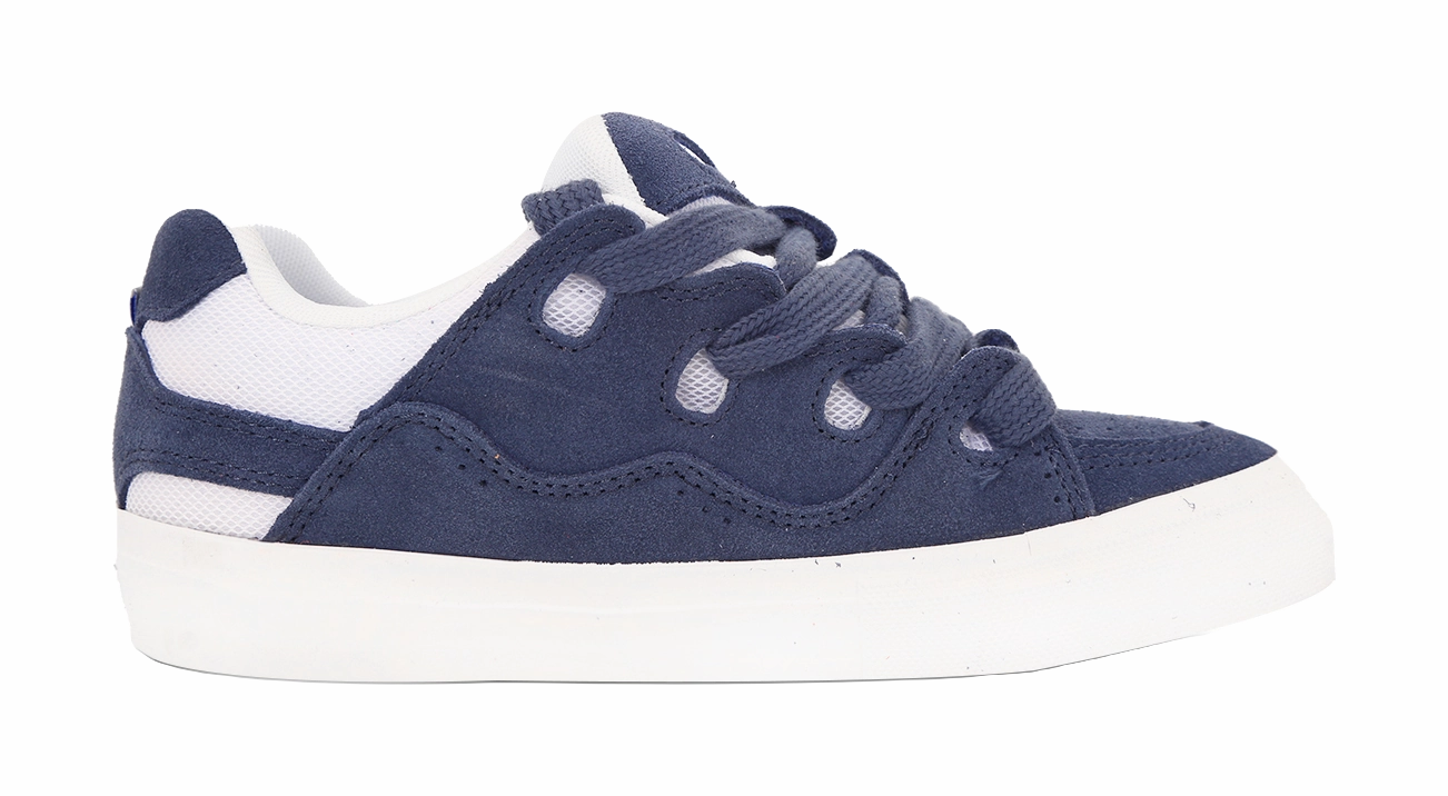 Lace Up Casual Shoes Ollieskate Suede Slip Resistant Abrasion Resistant Skateboard Shoes Unisex Dark Blue