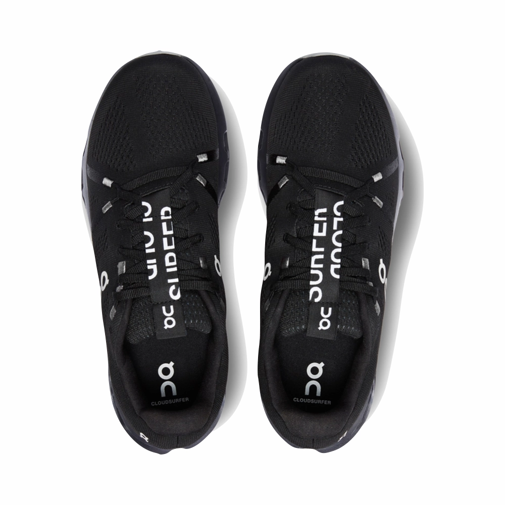 Invincible Running Shoes On Men's Cloudsurfer Running Sneaker in All Black