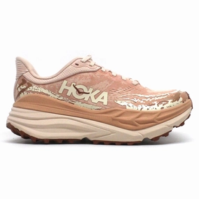 Best Casual Trail Shoes Hoka Stinson 7 Textile Synthetic Women's Cream Sandstone Running Trainers