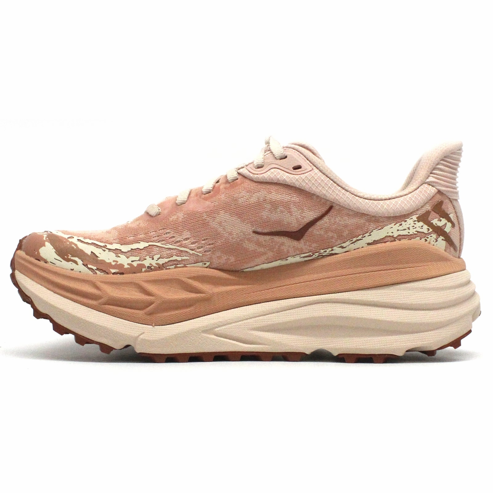 Hoka Stinson 7 Textile Synthetic Women's Cream Sandstone Running Trainers Unisex Sonic Trail Running Shoes