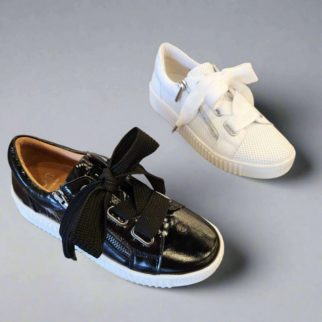 EOS - Jovi - Black Patent & White Dress Shoes Casual Oxford