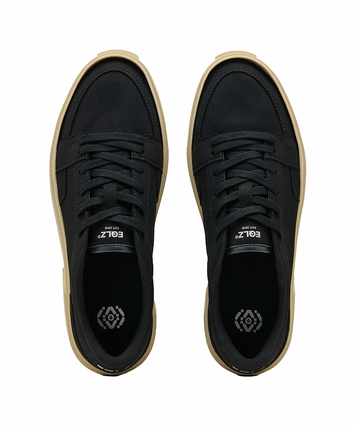 Brogue Casual Shoes EQLZ EQUALIZER Fault 25 Anti Slip Wear Resistant Low Top Skateboard Shoes Unisex Ghost Black