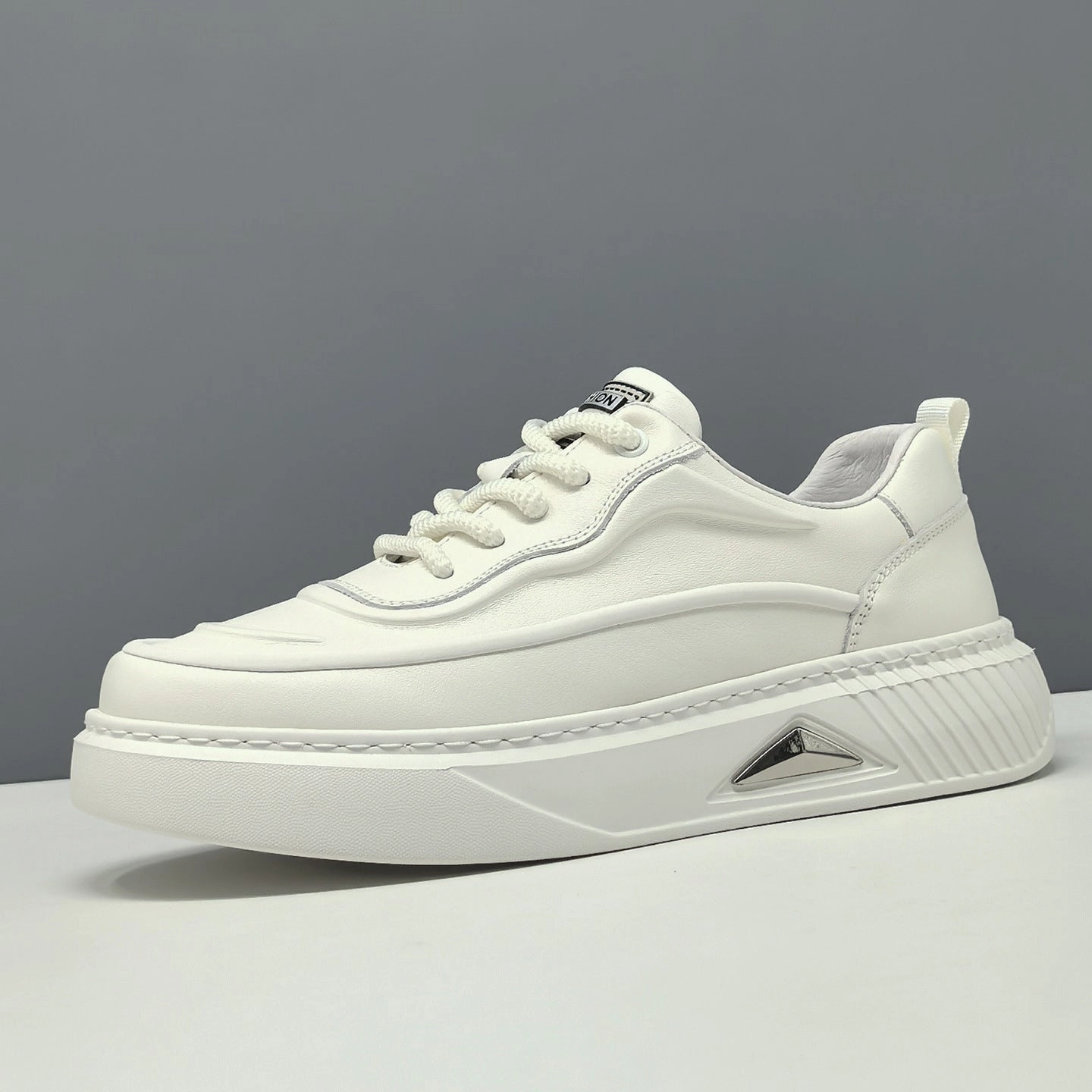 Lifting Shoes Flat Sole Men's Minimalist Plain Leather Flat Casual Shoes