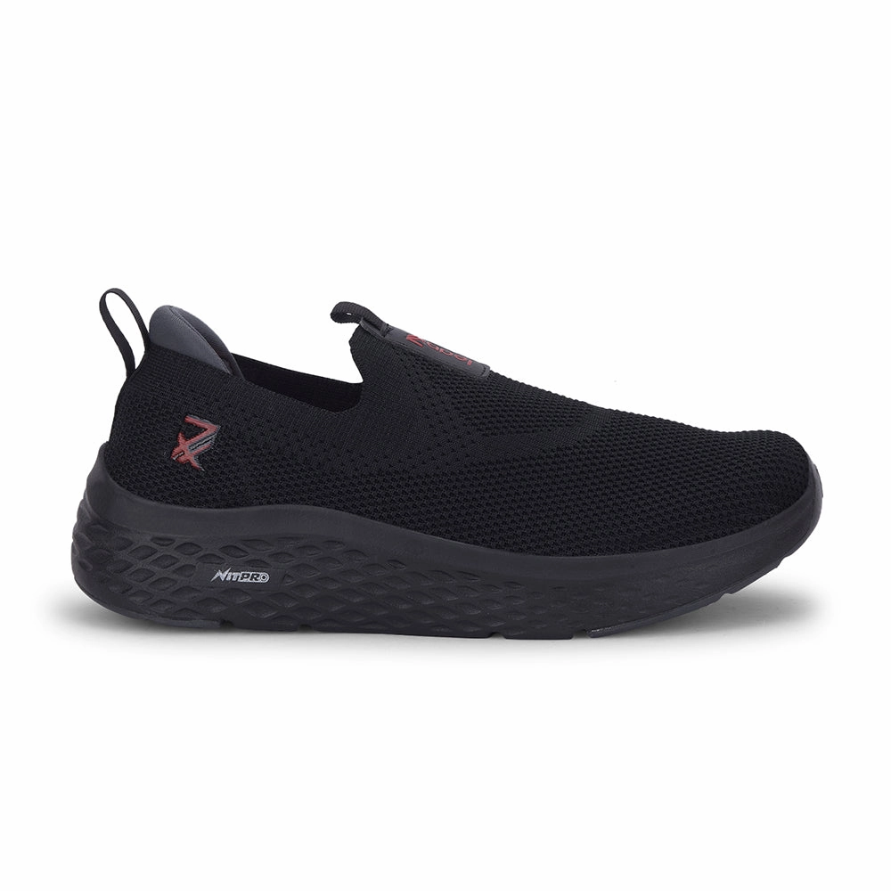 Leap7x Black Sports Non Lacing Walking Shoes For Men NITRUN-2 By Liberty Walk A Mile In Their