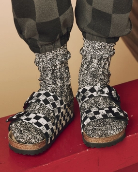 Insoles Arch Support The Hand Stamped BIRKENSTOCK Arizona. -- Black with Cream Check