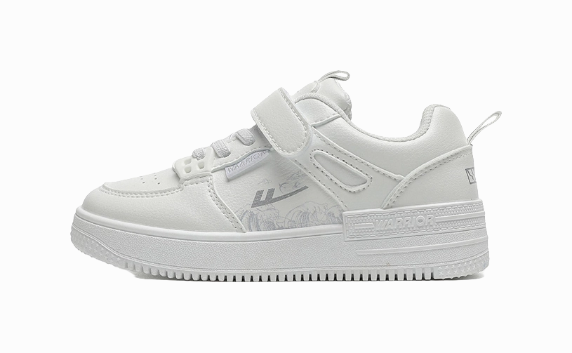 Warrior White Sneakers Slip Resistant Anti Kick Abrasion Resistant Breathable Low top Kids' Skateboarding Shoes Kids' Oxford Casual Hiking Shoe