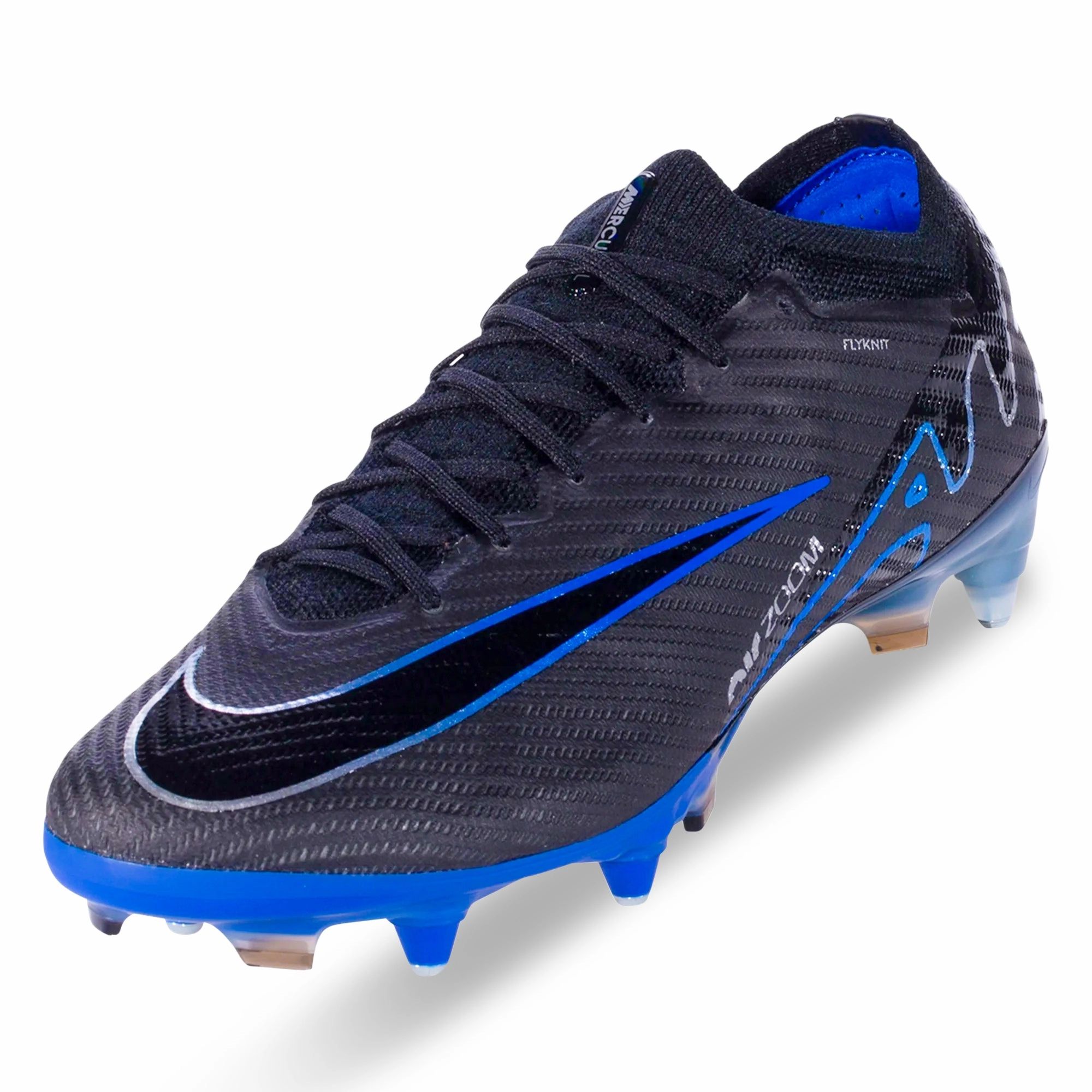 Future Nike Shoe Nike Zoom Vapor 15 Elite SG-Pro Soccer Cleats (Black/Chrome-Hyper Royal)
