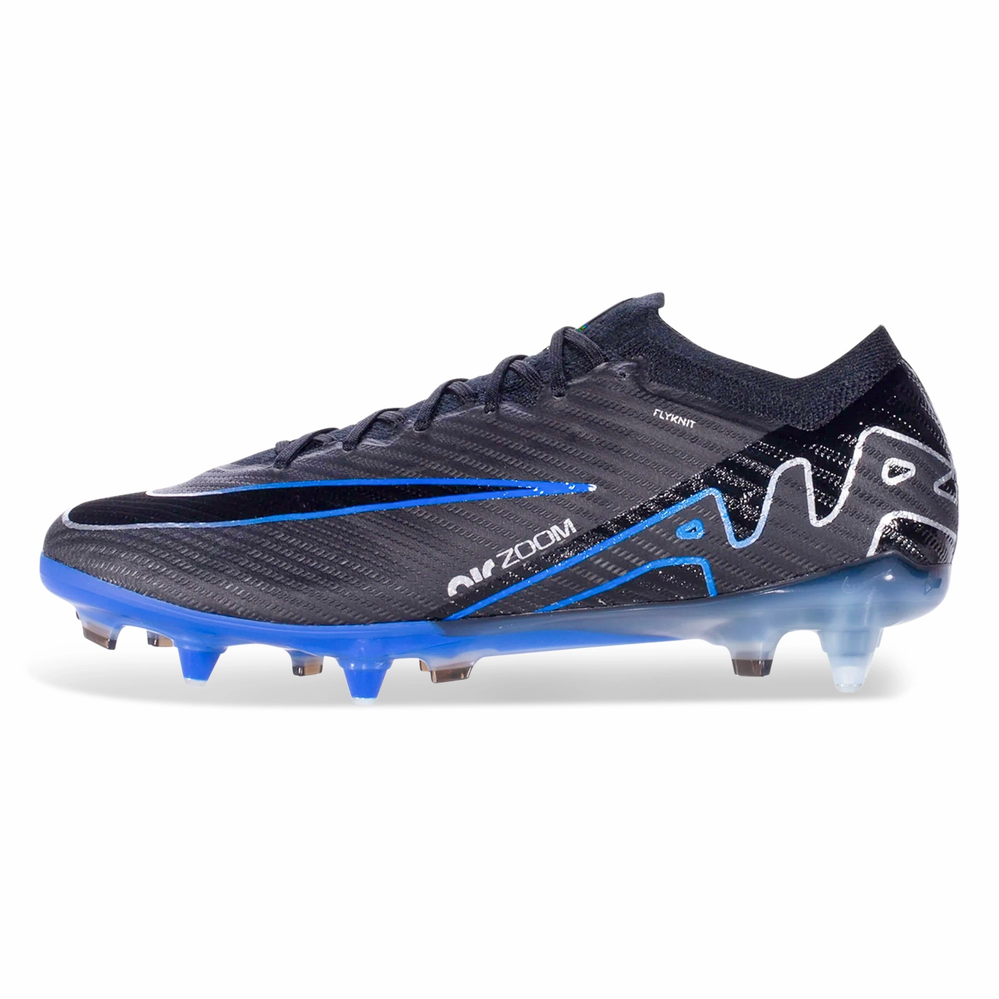 Nike Zoom Vapor 15 Elite SG-Pro Soccer Cleats (Black/Chrome-Hyper Royal) Nike Shoes For Support