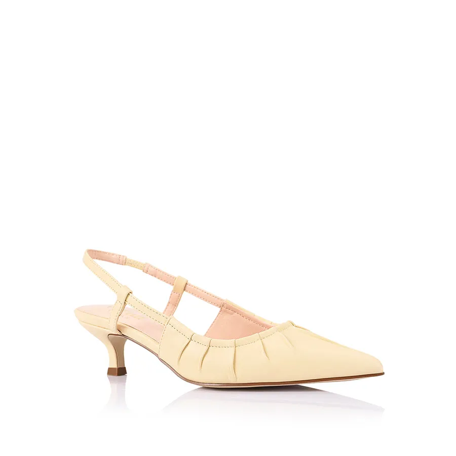 Lucius Slingback Kitten Heels - Butter Cream Bplaka High Heels