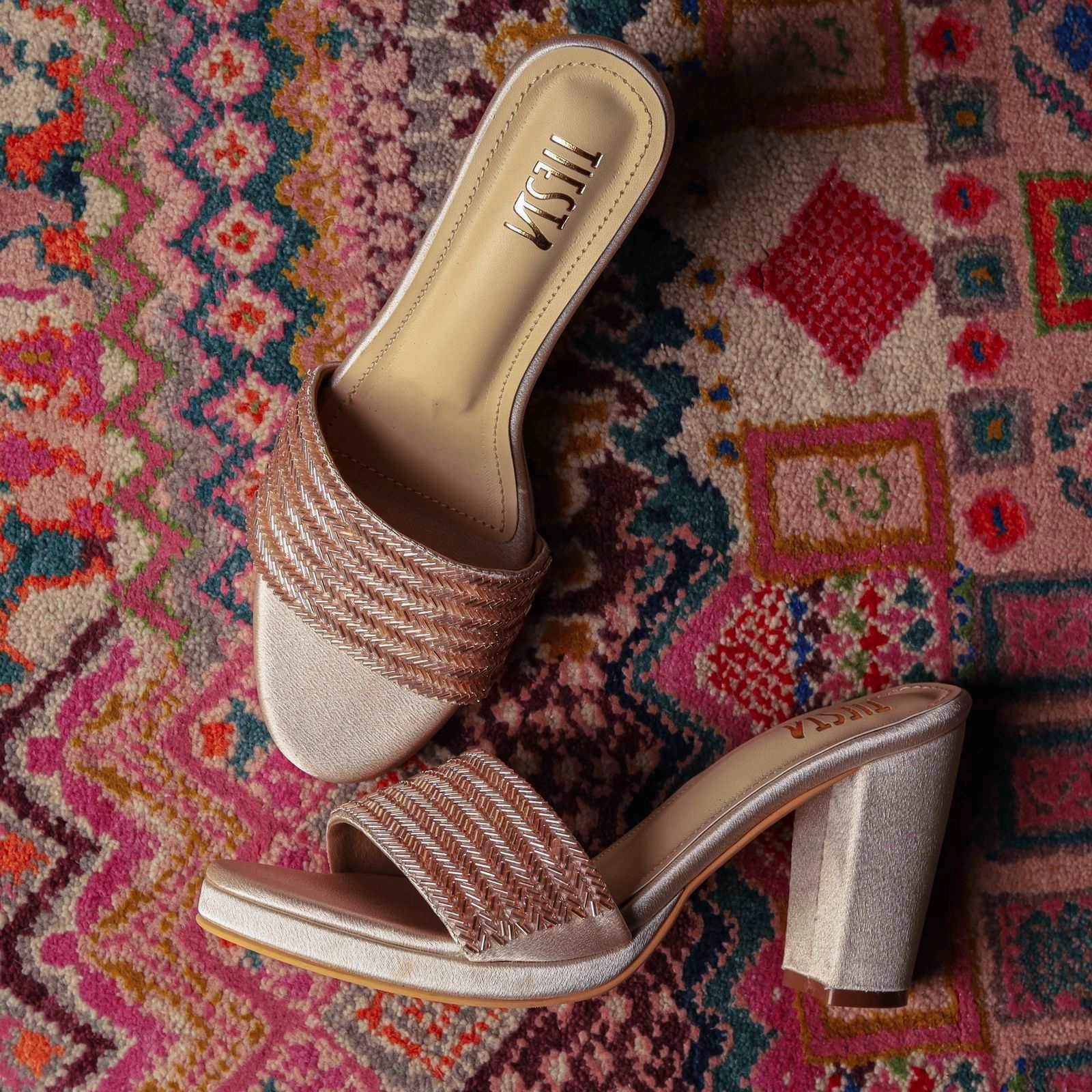 Laiba (Cut Dana Work, gold light gold blocks bridal wear) Casual Shoes Older