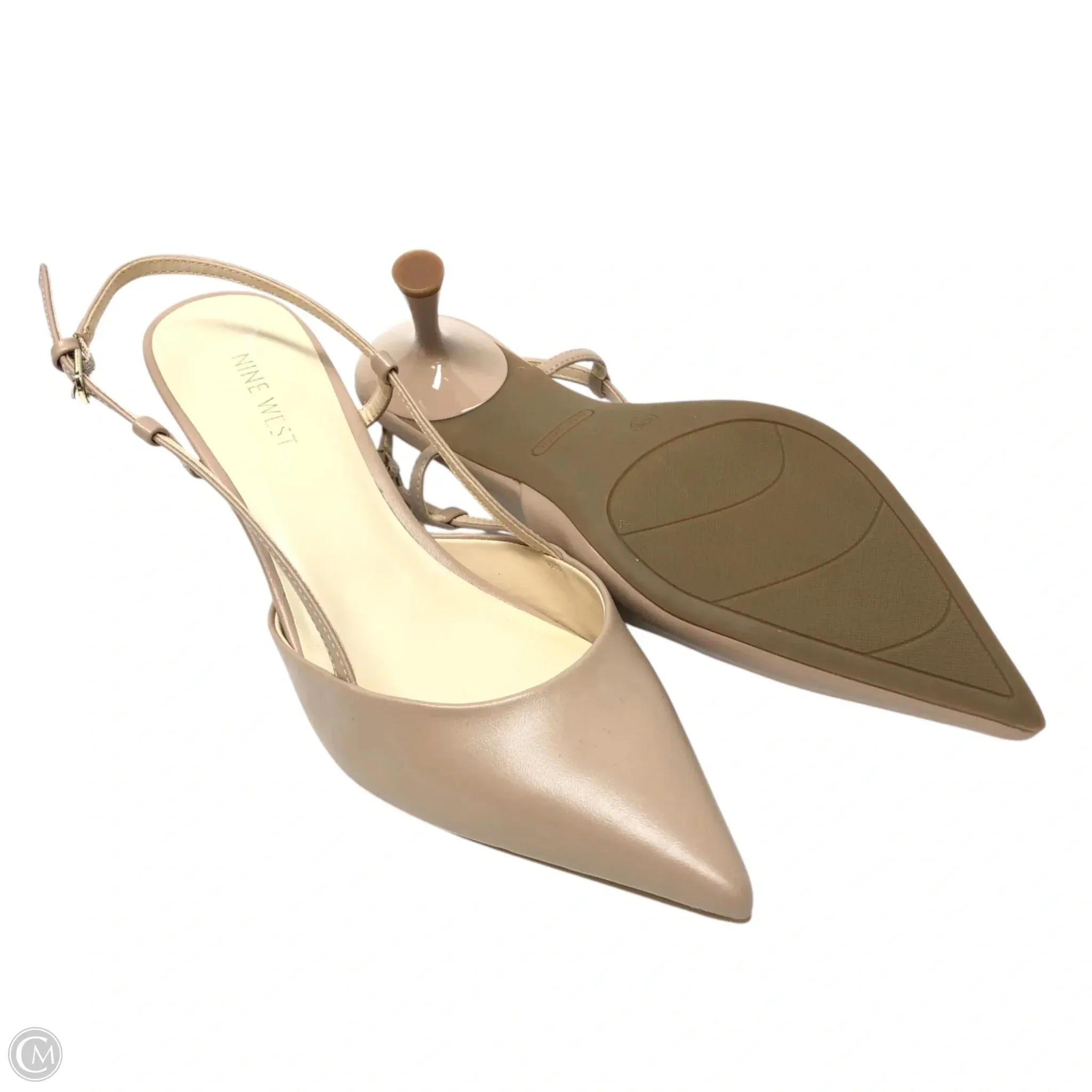 Gold Wing High Heels Shoes Heels Kitten By Nine West In Tan, Size: 10