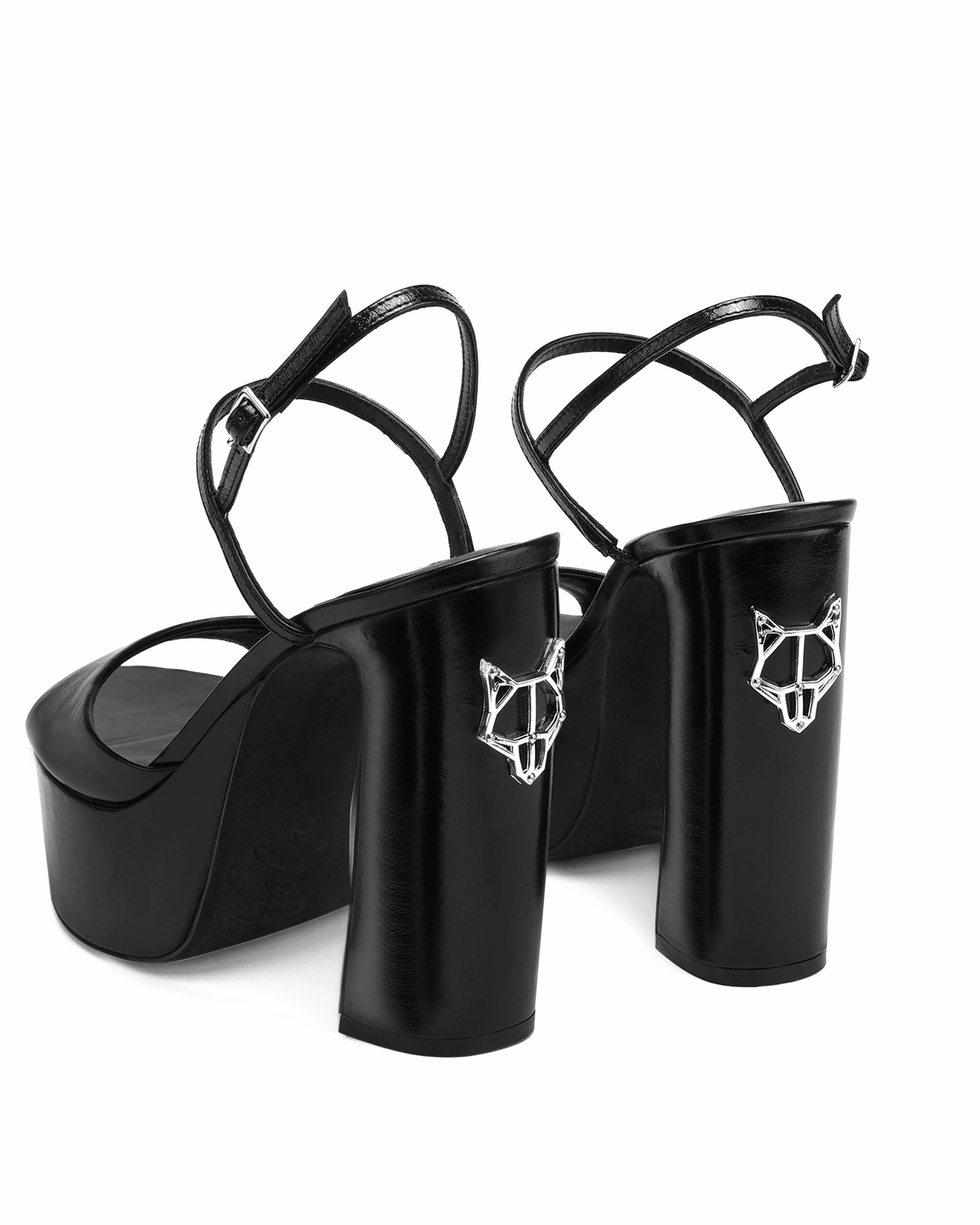 Fire Black Leather Heel Ankle Boots