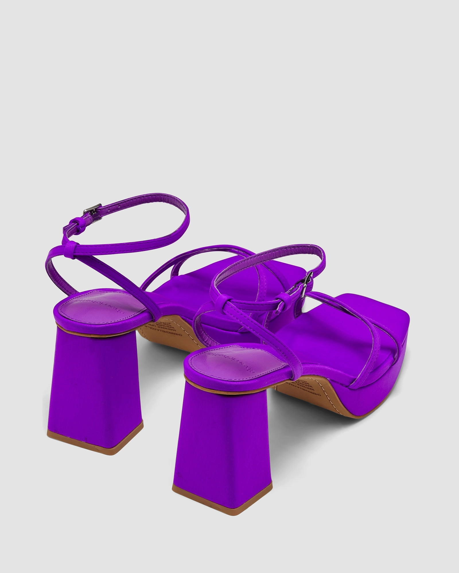 Vision Heels Purple Leather Heel Shoes