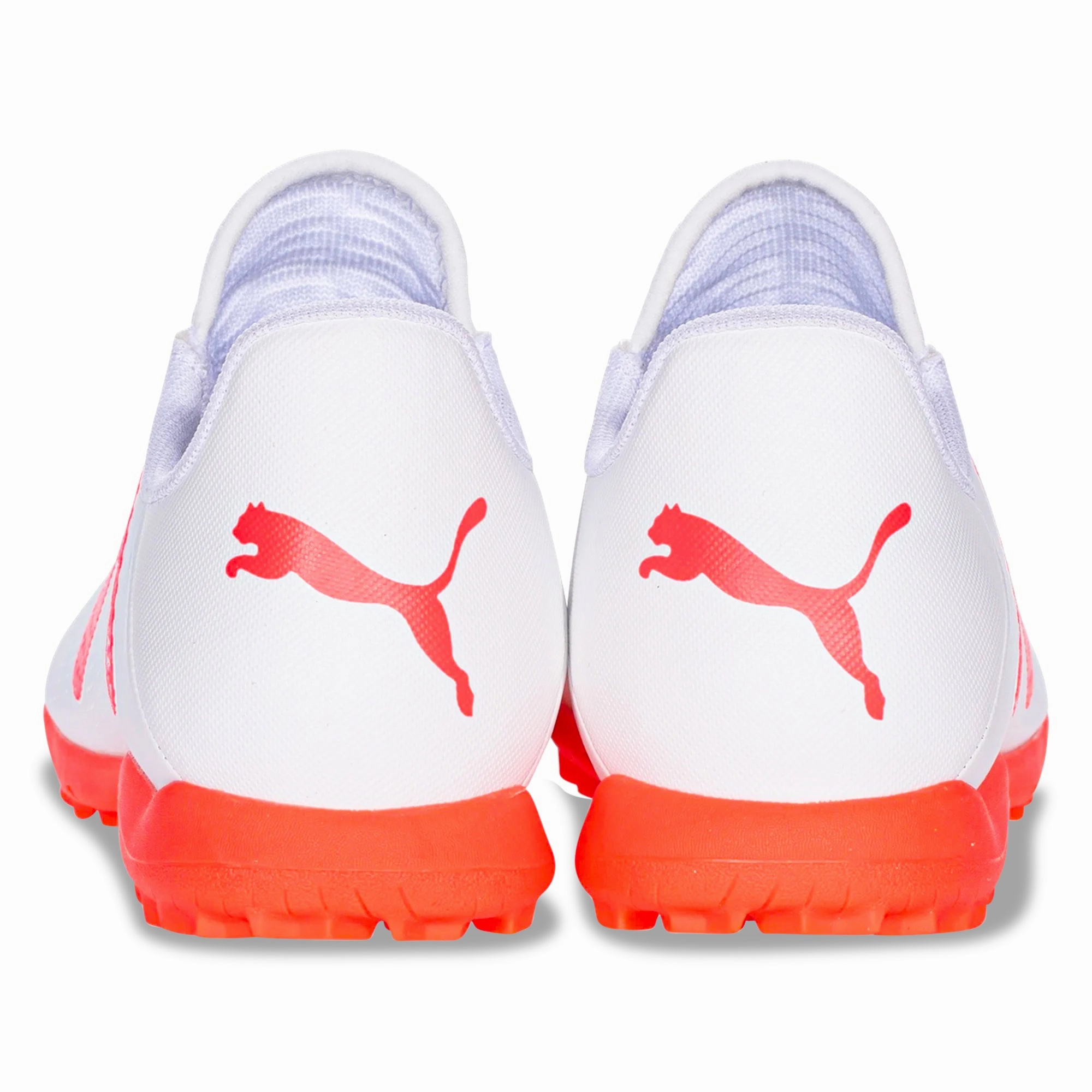 Puma Jr. Future Play TT Turf Soccer Shoes (Puma White/Fire Orchid) Iridescent Puma Shoes