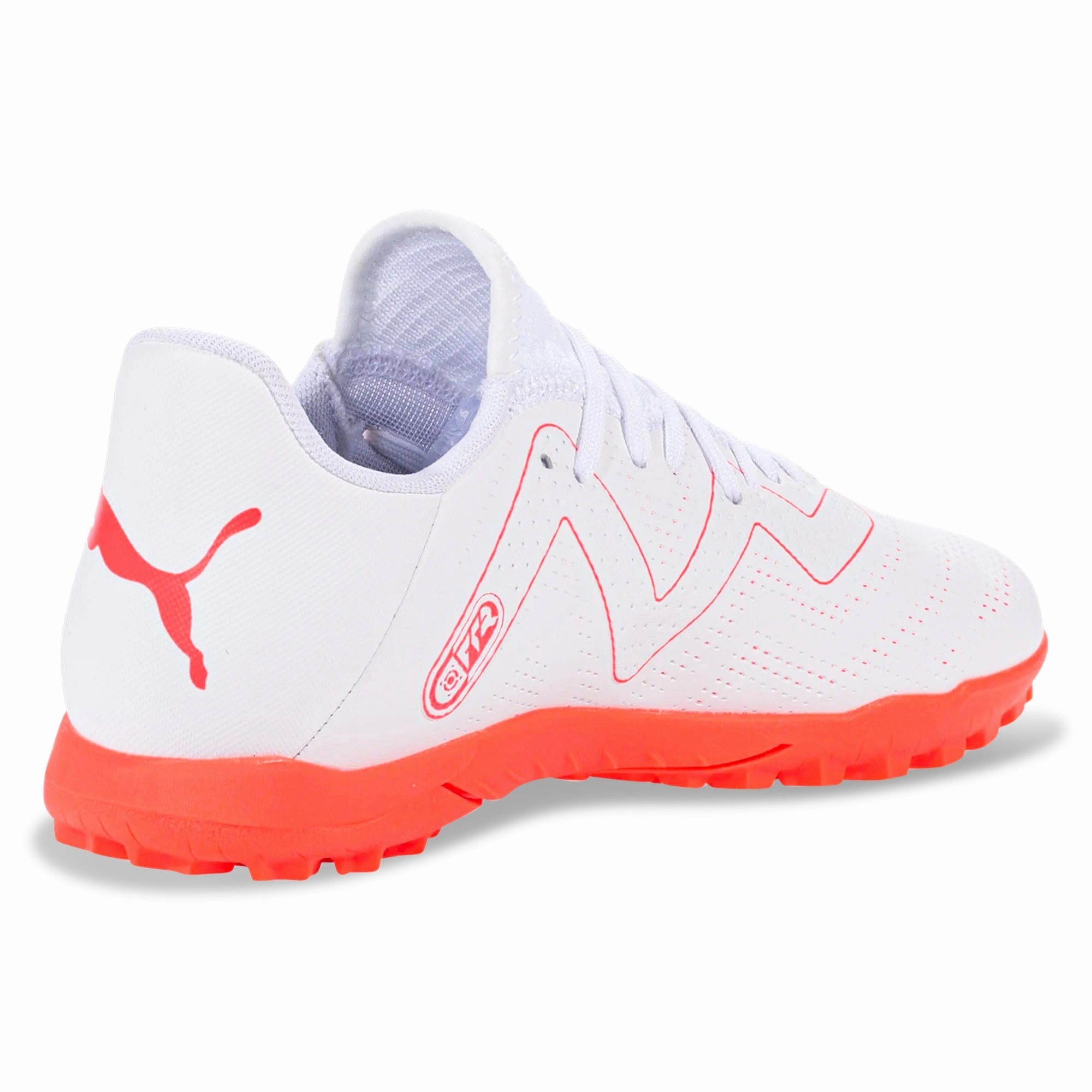Puma Jr. Future Play TT Turf Soccer Shoes (Puma White/Fire Orchid) Puma Shoes Original