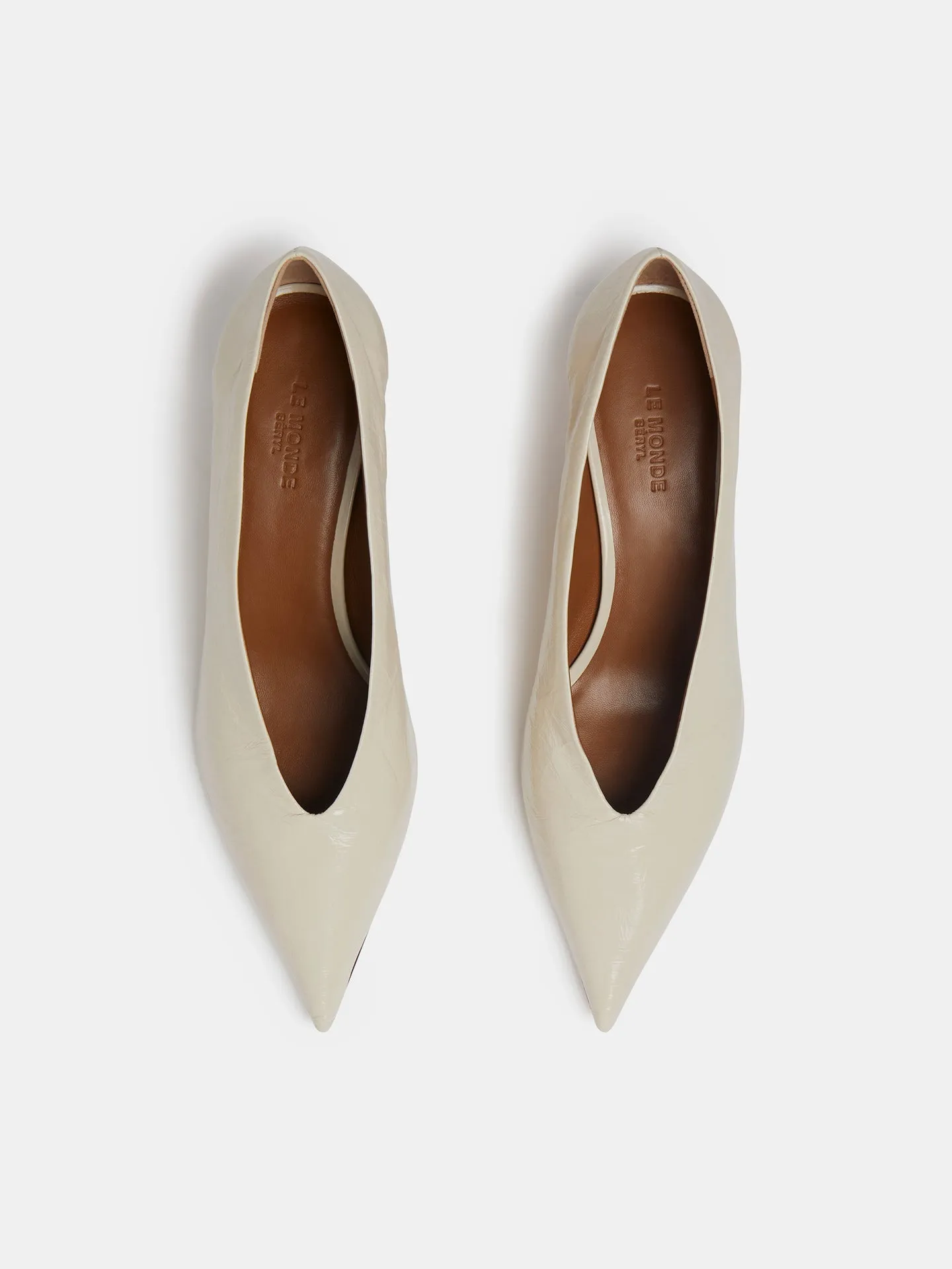 Babouche Kitten / Ecru Naplack High Heel Ankle Boots Platform