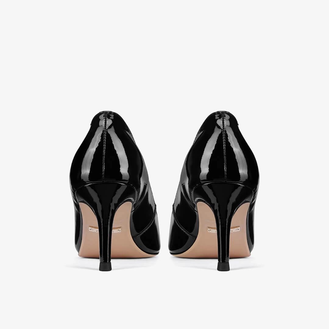 *TIA BLACK PATENT - kitten heels Big Booty High Heels