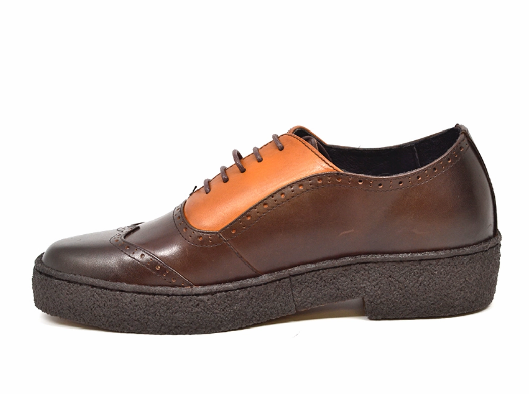 Good Casual Shoes With Jeans Wingtips Brown & Rust Leather Low Cut