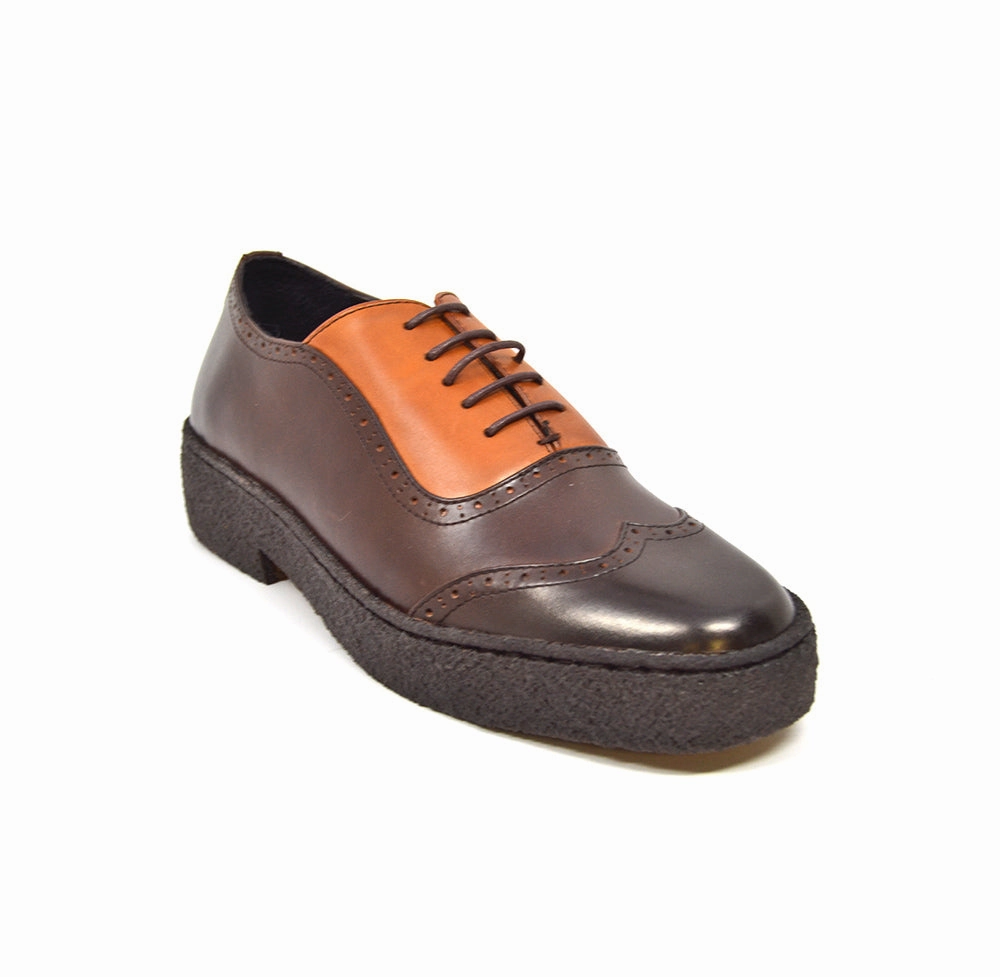 Wingtips Brown & Rust Leather Low Cut Formal Casual