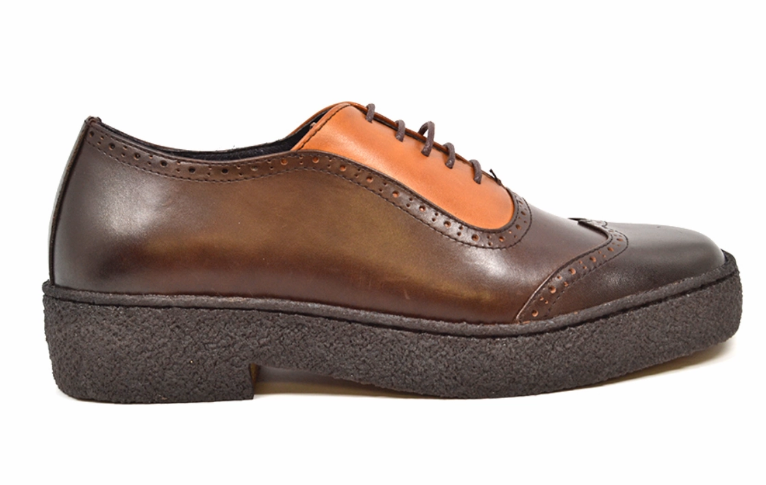 Wingtips Brown & Rust Leather Low Cut Casual Shoes Teenage Guys