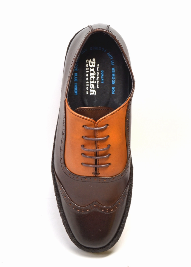 Casual-chic Shoes Deals Wingtips Brown & Rust Leather Low Cut