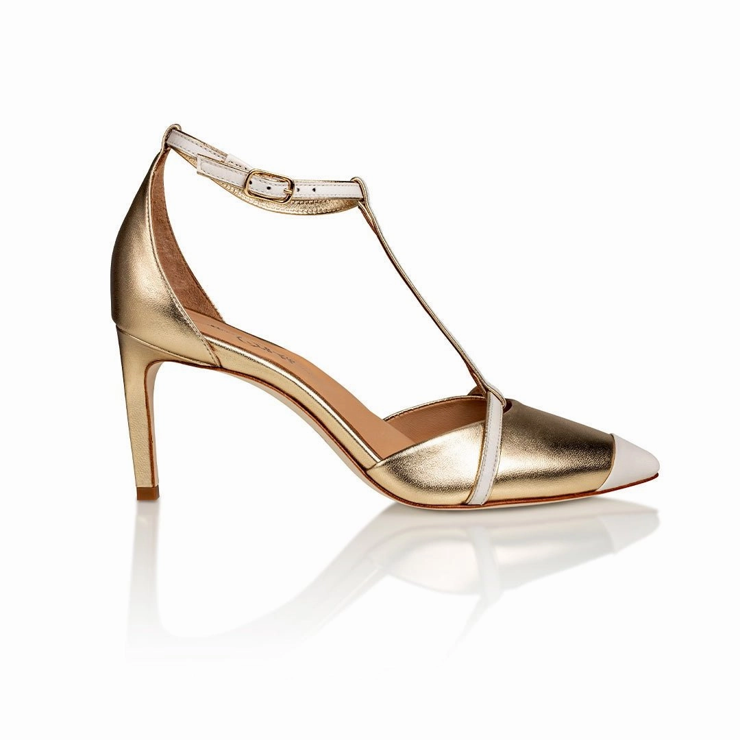 Desiree Gold / Off White Nappa High Heel Collection