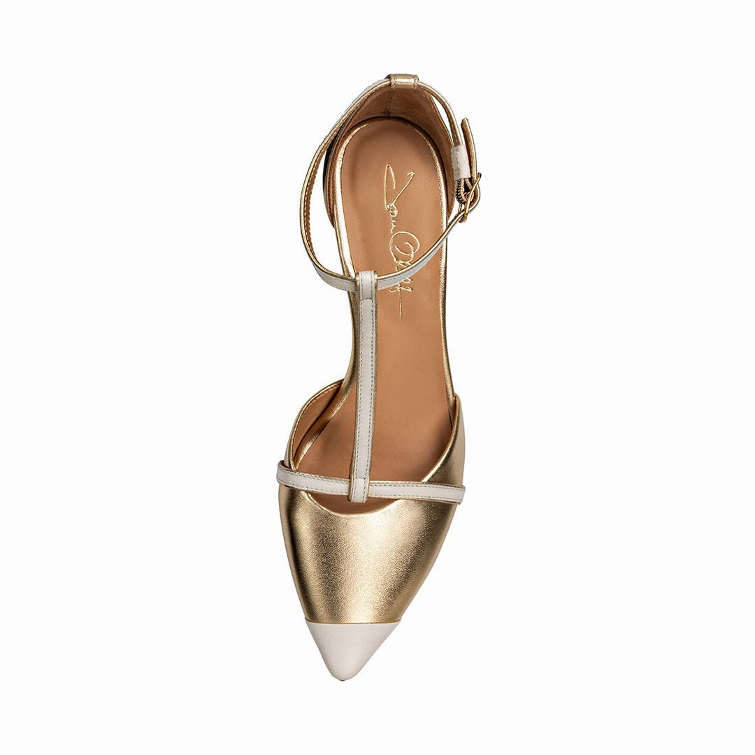 Heels Royale High Desiree Gold / Off White Nappa