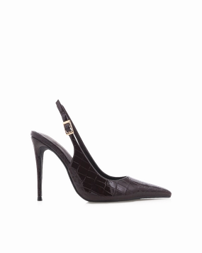 Different High Heels GIOVINA - DARK CACAO PATENT CROC