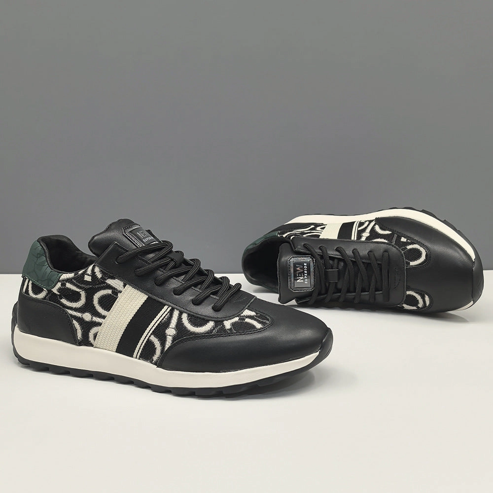 Men Fashion Color Matching Canvas Flat Casual Sneakers Running Flats Vs Running Shoes