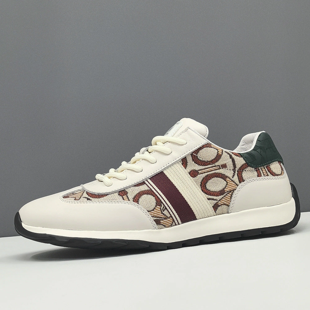 Flat Silver Shoes Wide Fit Men Fashion Color Matching Canvas Flat Casual Sneakers