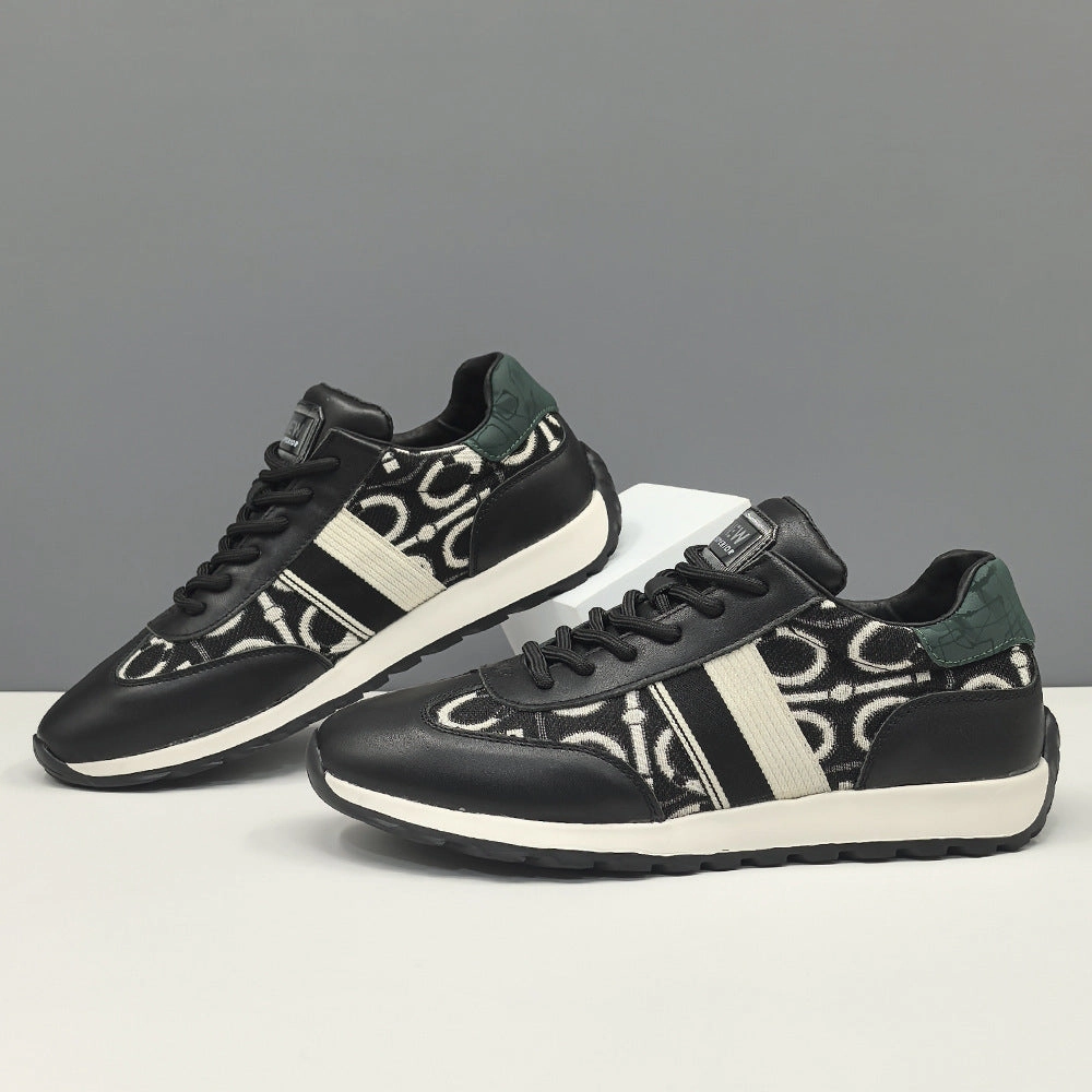 Weightlifting Flat Shoes Men Fashion Color Matching Canvas Flat Casual Sneakers