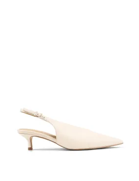 Fly Point Toe Slingbacks - Cream White Leather Patrick Star In High Heels