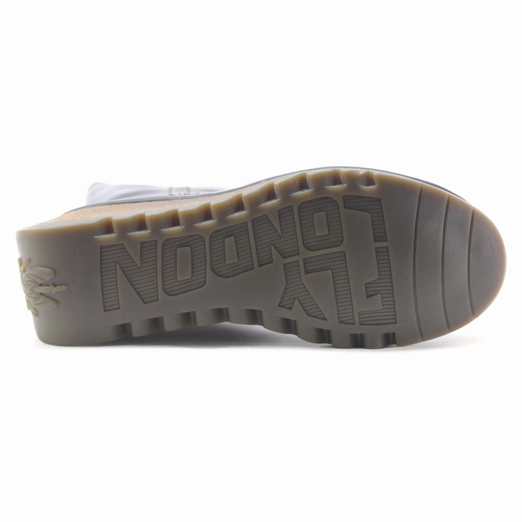 28-eye Extreme Max Virginia Leather Knee High Boots Fly London Nary328Fly Leather Women's Zip Up Knee High Boots