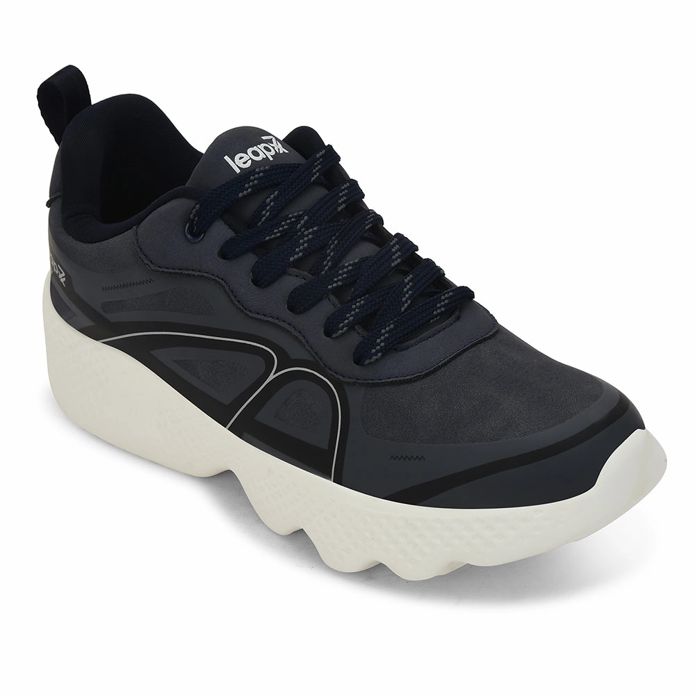 Good Shoes For Running Cross Country Leap7x Navy Blue Sports Lacing Running Shoes For Men WATSON-1E By Liberty