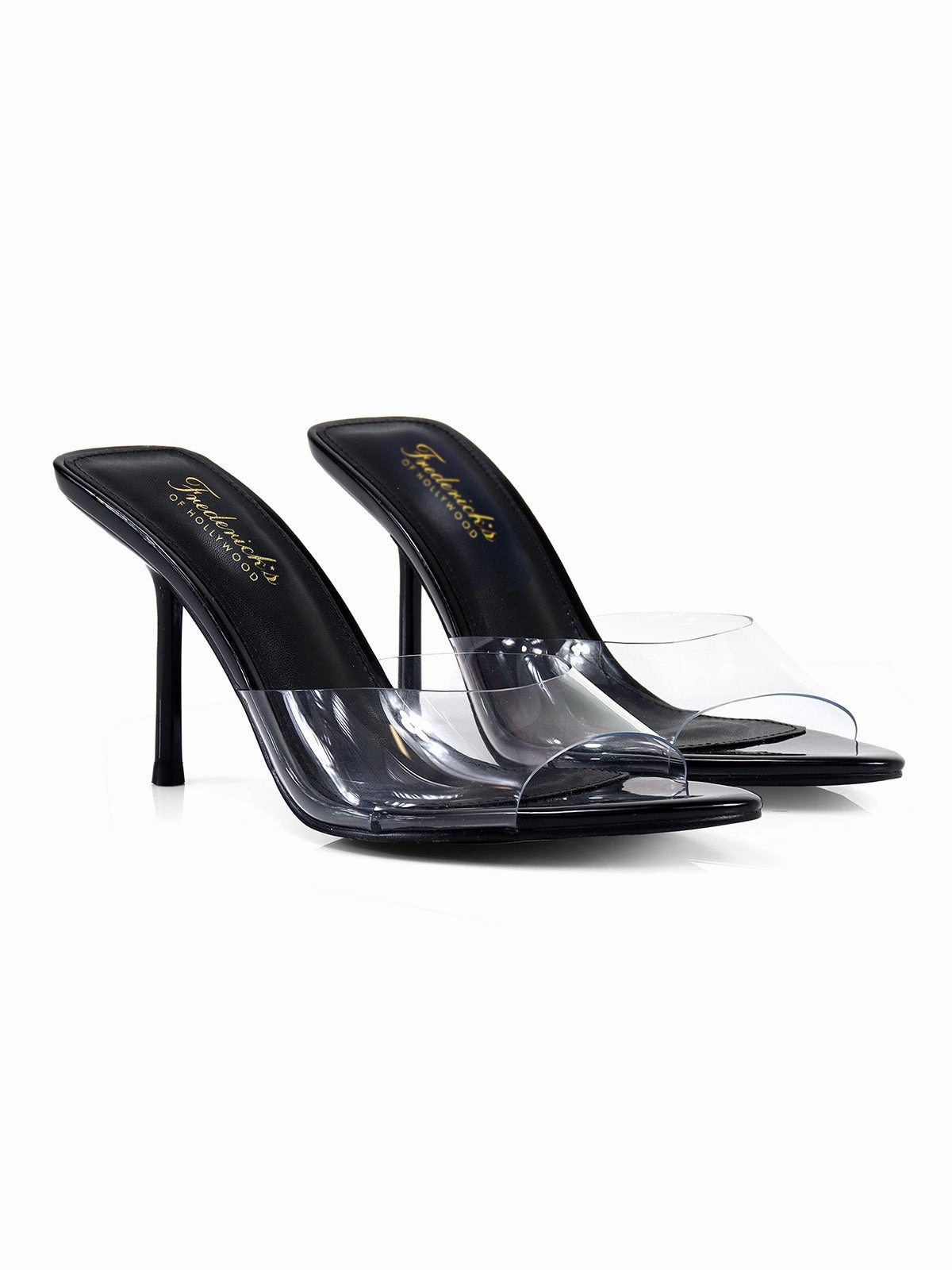 FOH-SHANYA Clear/Black Patent Leather Toe High Heeled Crocs