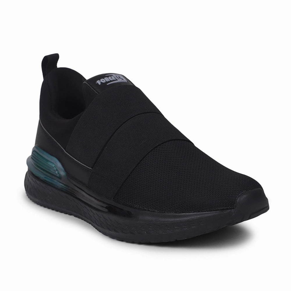 Force 10 Black Sports Non Lacing Walking Shoes For Men BLAKES-2E By Liberty Best Walking Shoes For Achilles Tendonitis